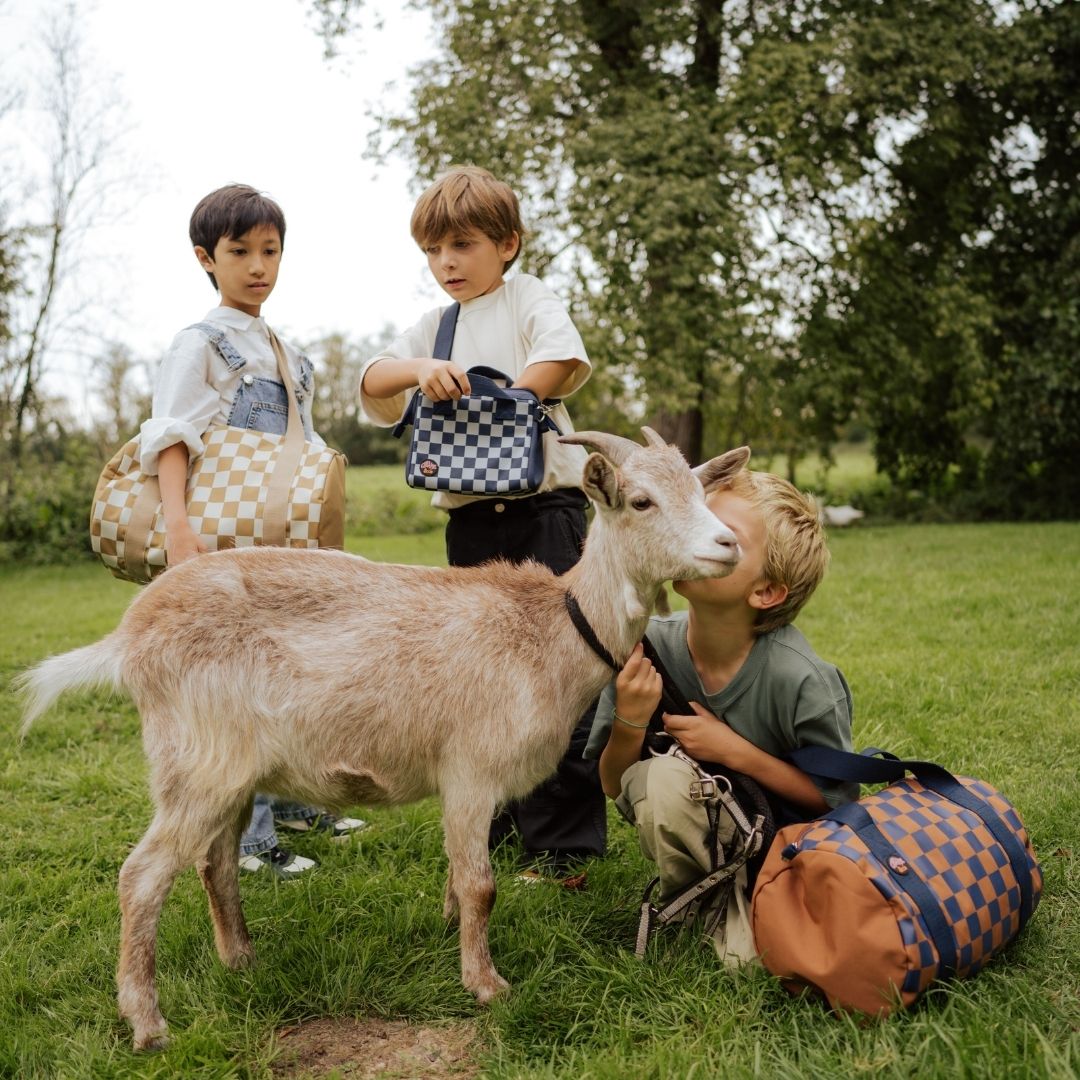 Sporttas/Weekendtas Caramel et Cie Ocre-Marine