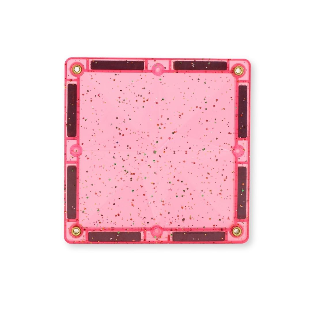 Cleverclixx Glitter Tiles Pack Transparant/Pink - 16 stuks