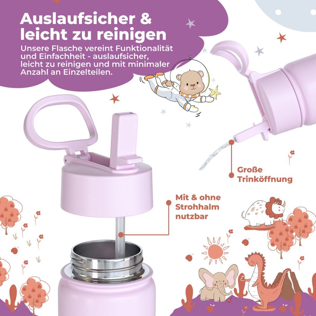 Drinkfles Bearfoot Unicorn lila RVS 400ml