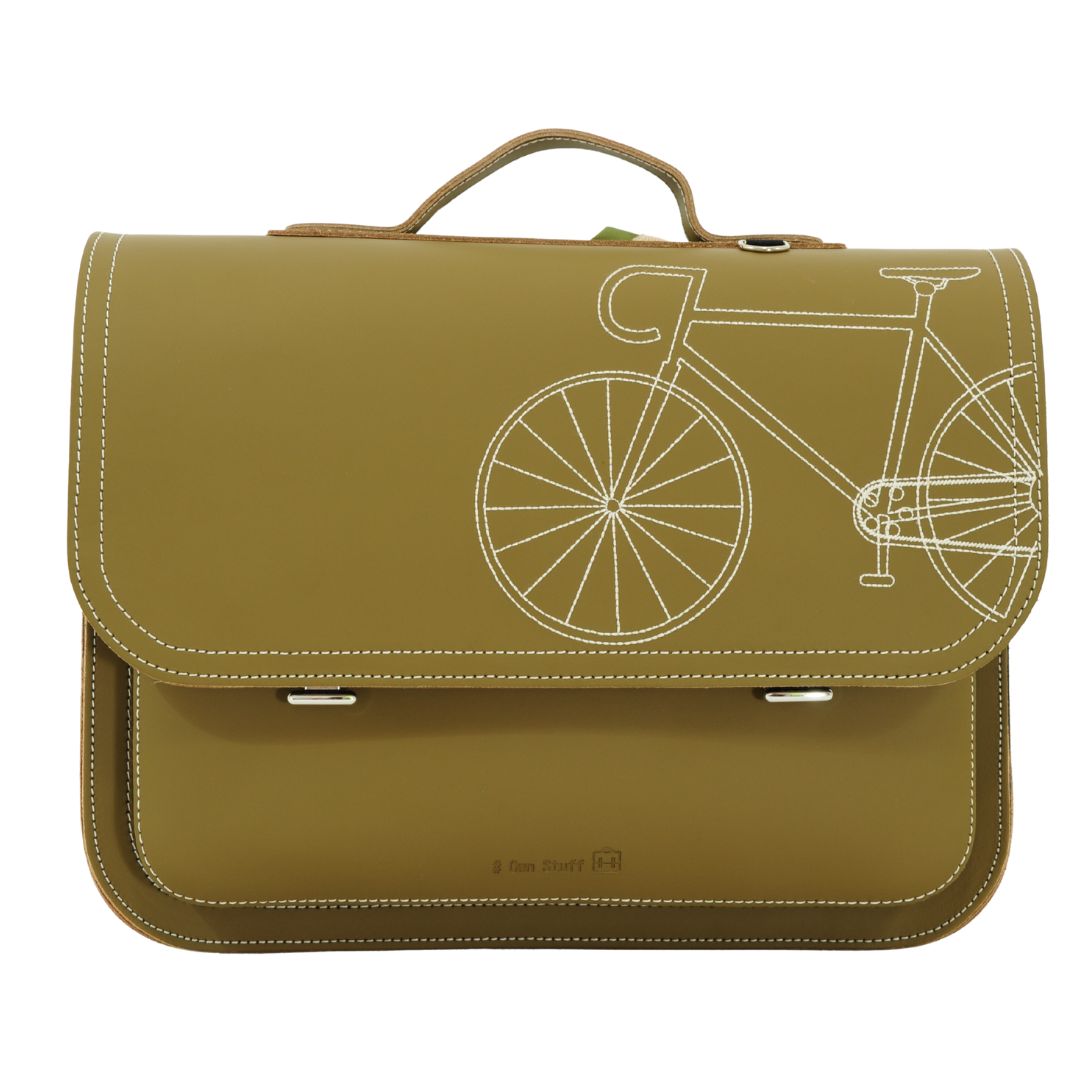 lederen boekentas own stuff fiets