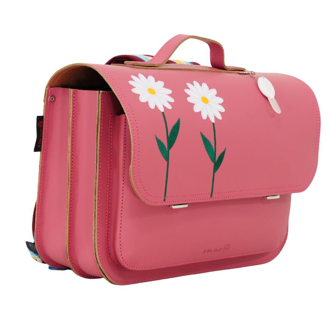 roze boekentas met bloem own stuff