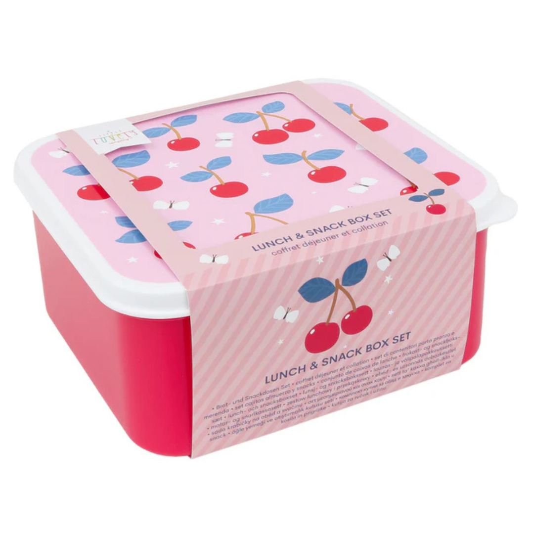 Lunchbox/Snackbox - Cherries - Set van 4
