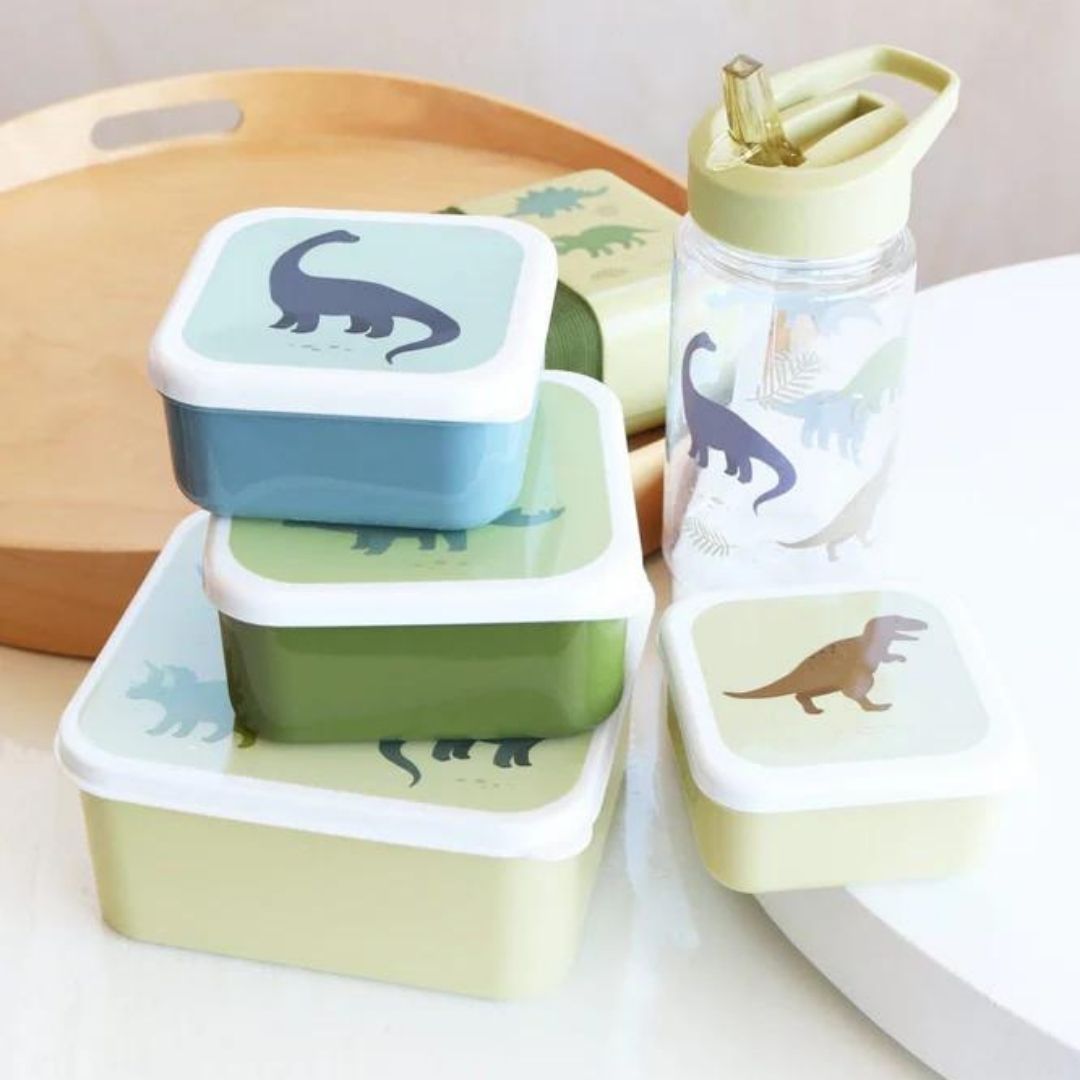 Lunchbox/Snackbox - Dino - Set van 4