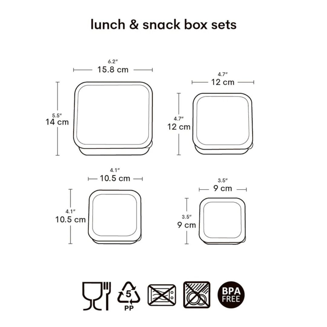 Lunchbox/Snackbox - Prinses - Set van 4