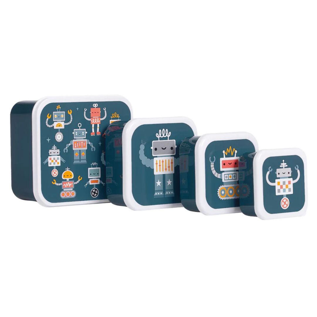 Lunchbox/Snackbox - Robots - Set van 4