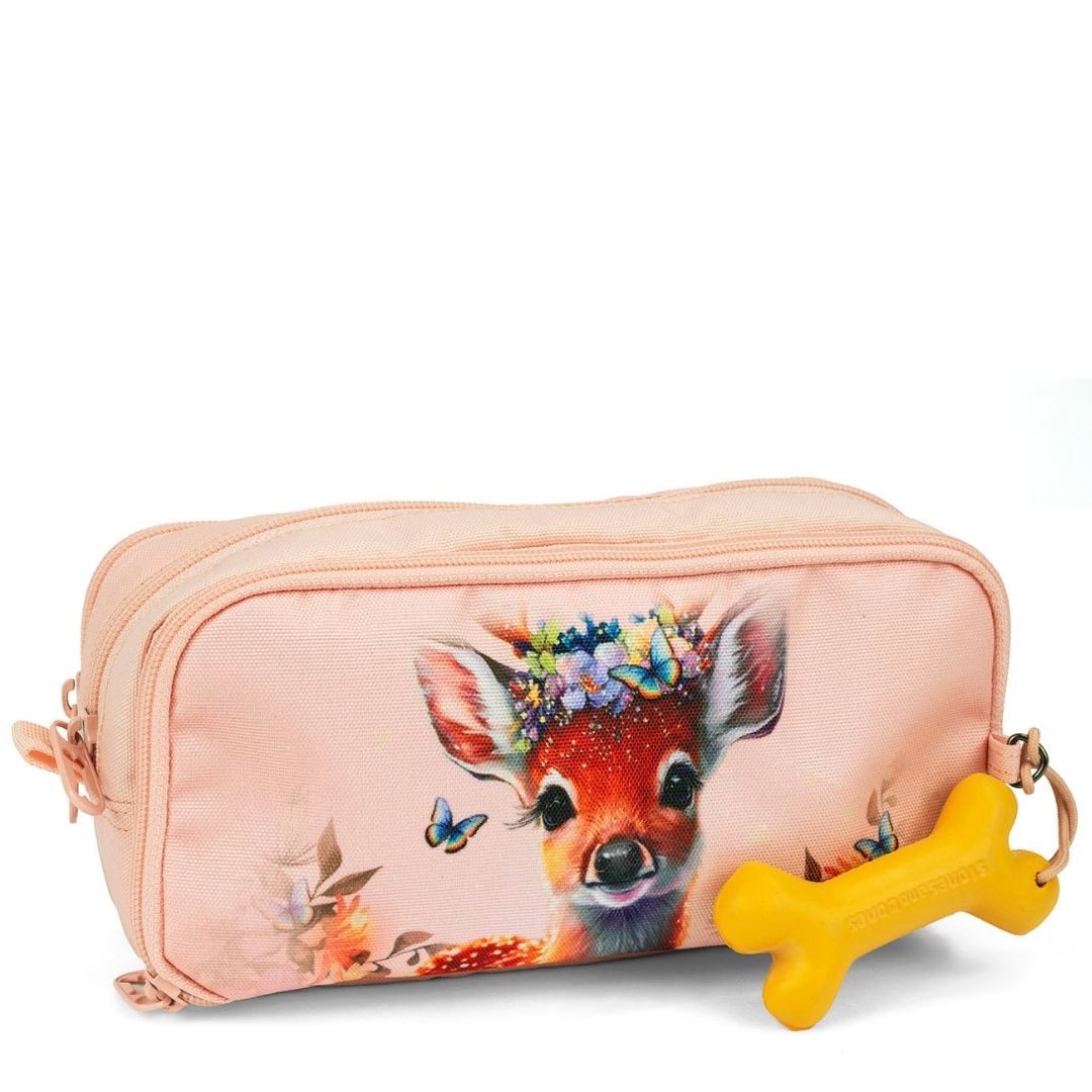 roze pennenzak met hert stones and bones