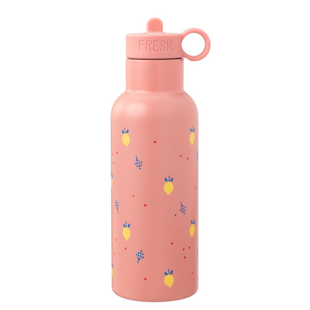 thermosfles roze met citroen