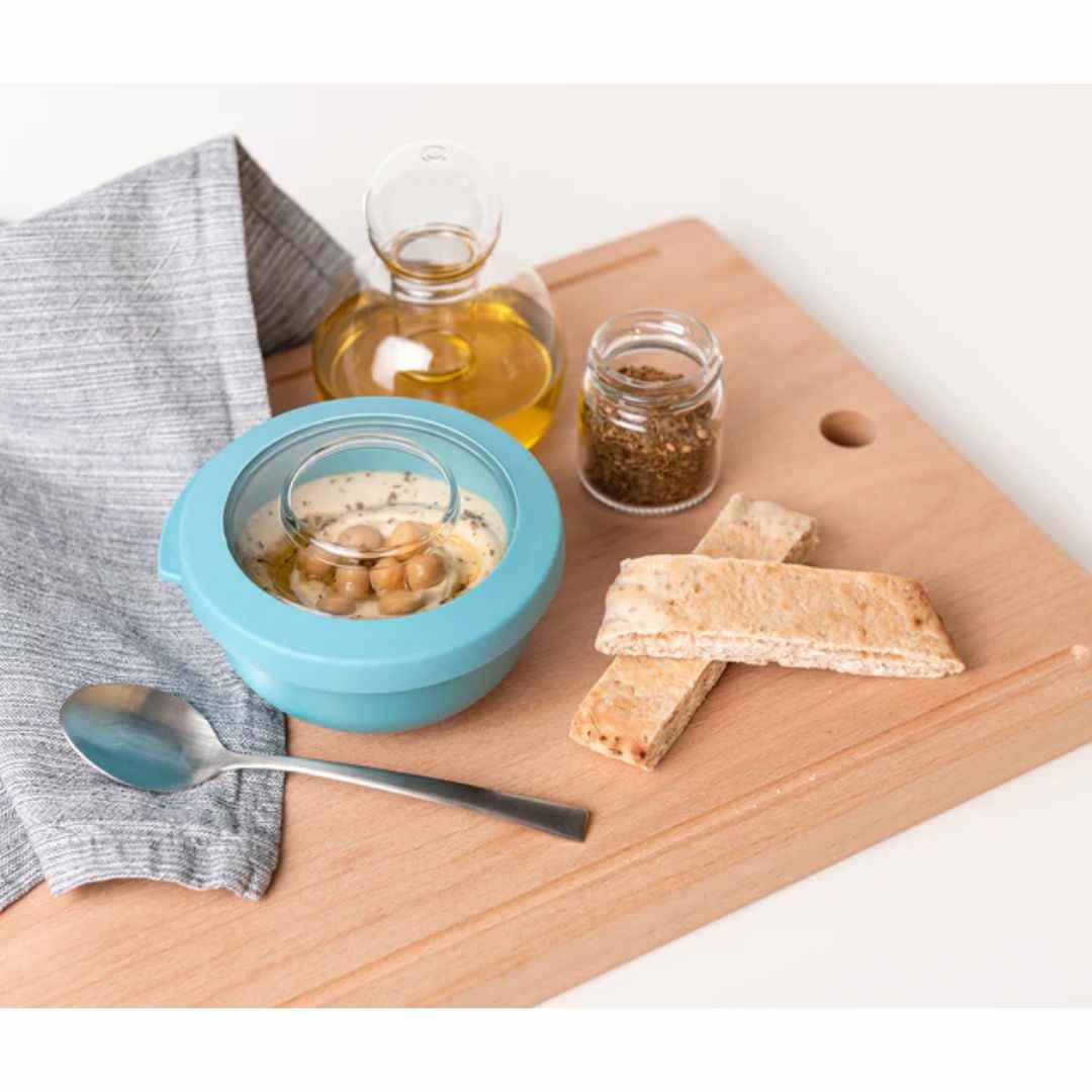 lichtblauwe snackbox amuse