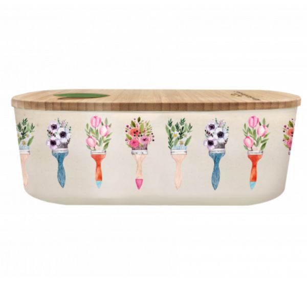 Broodtrommel met bloemen