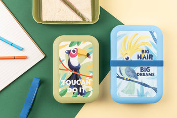 broodtrommel lichtblauw en groen