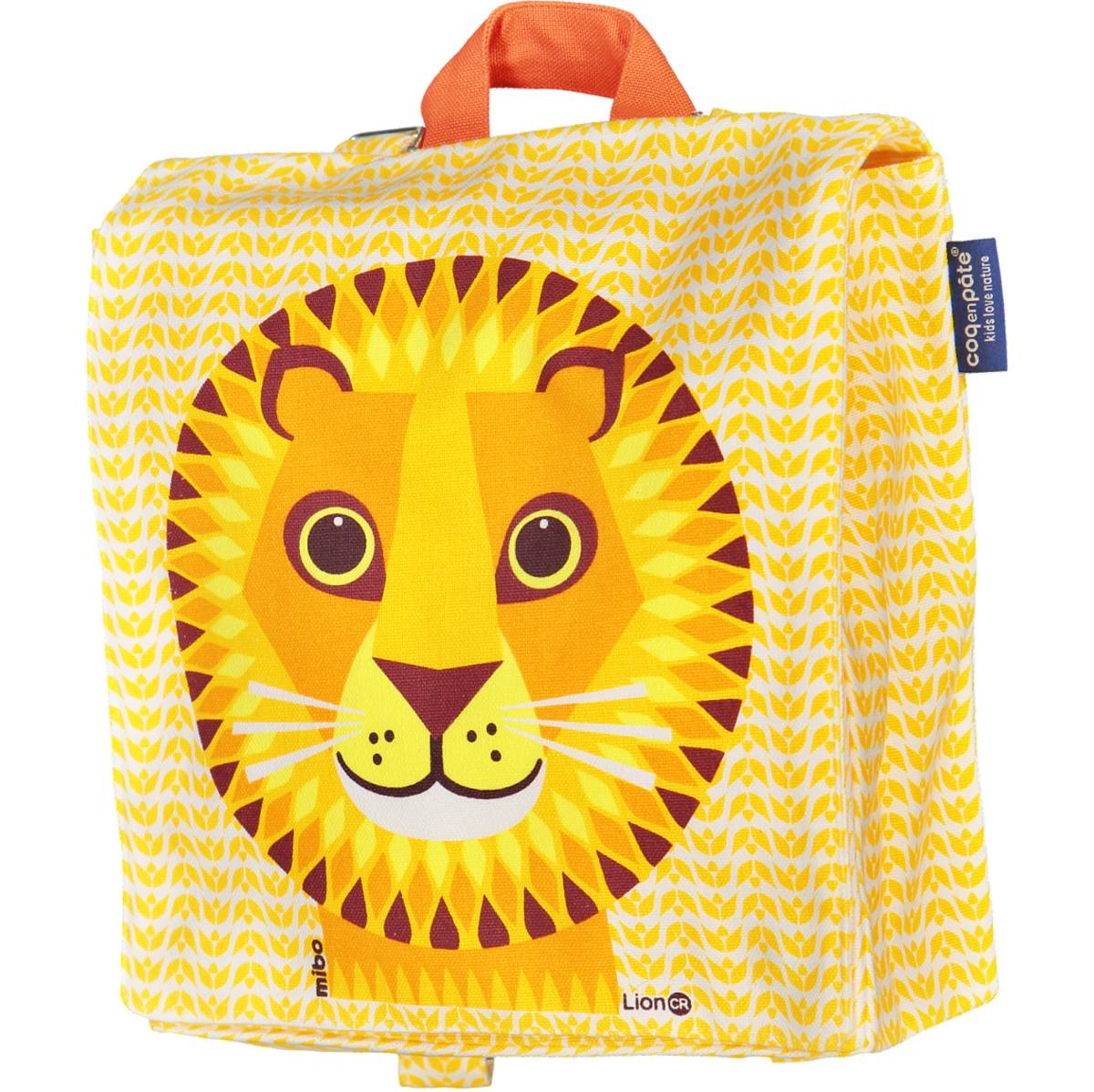 Gele kleuterrugzak met leeuw