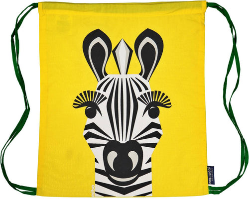 gele sporttas met zebra