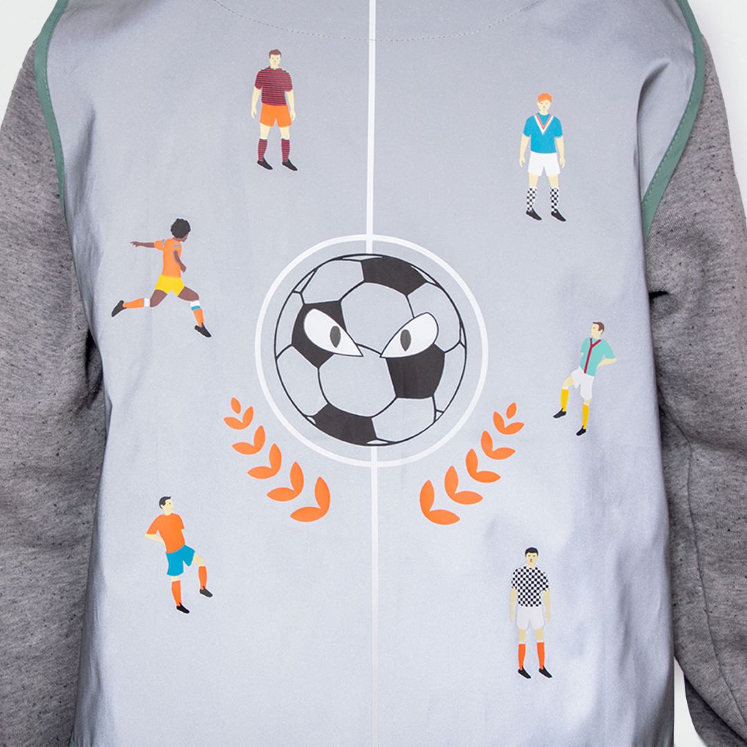 Reflecterend fluo vestje met voetbalprint