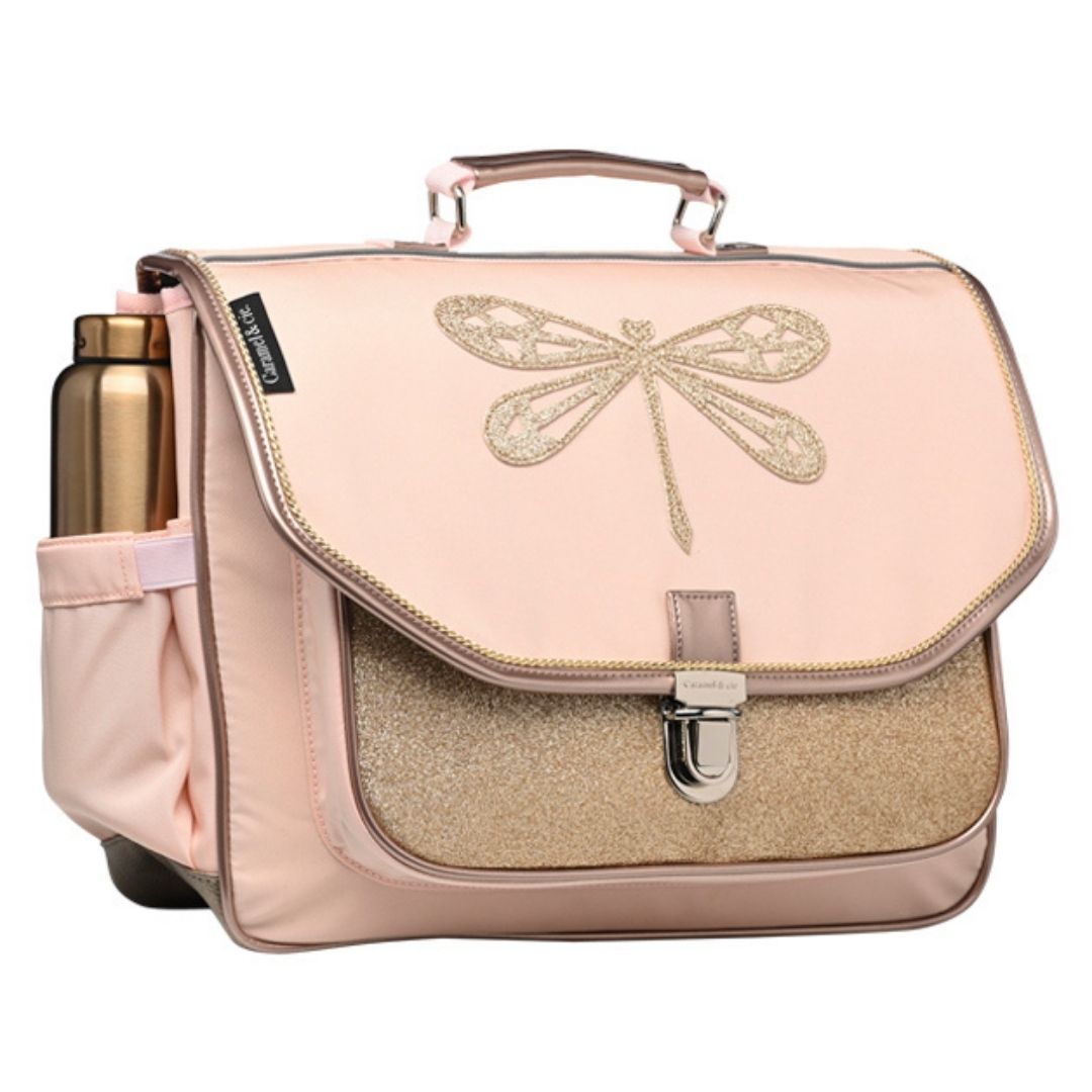 schooltas roze met glitter