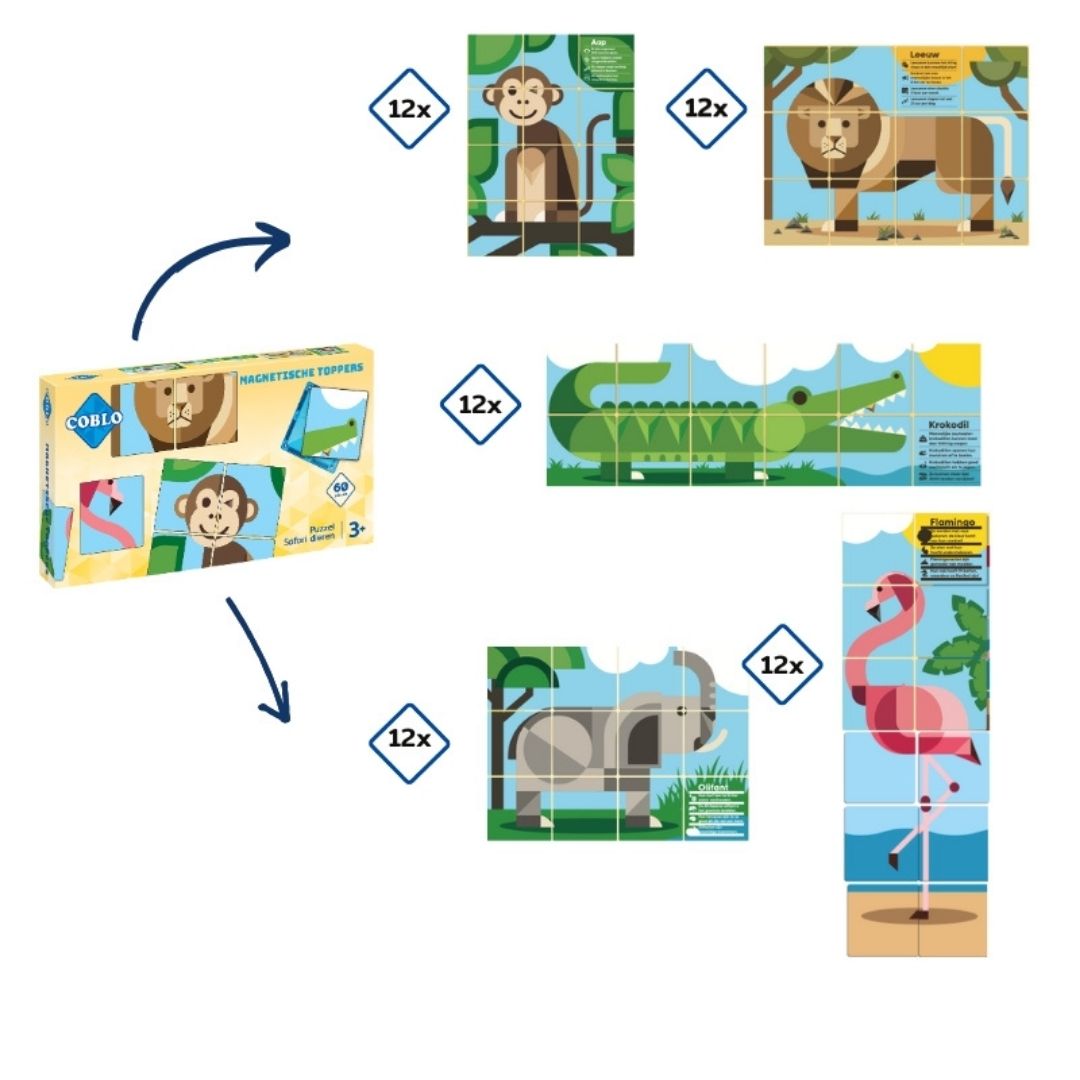 Coblo Toppers Dieren - 60 stuks