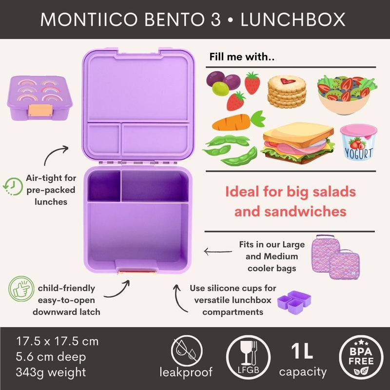 Bento Lunchbox Montii 3 vakken - Rainbow Roller