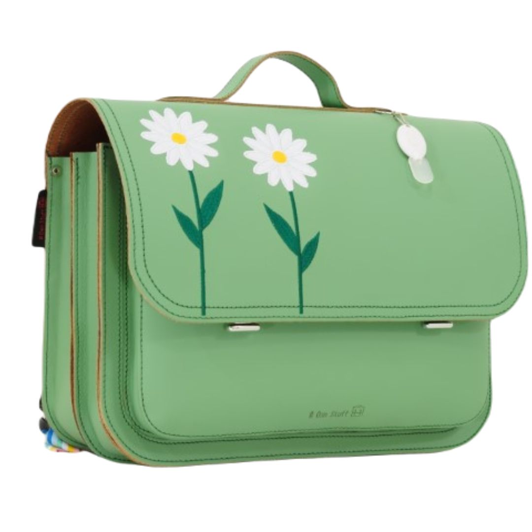 lederen boekentas own stuff groen