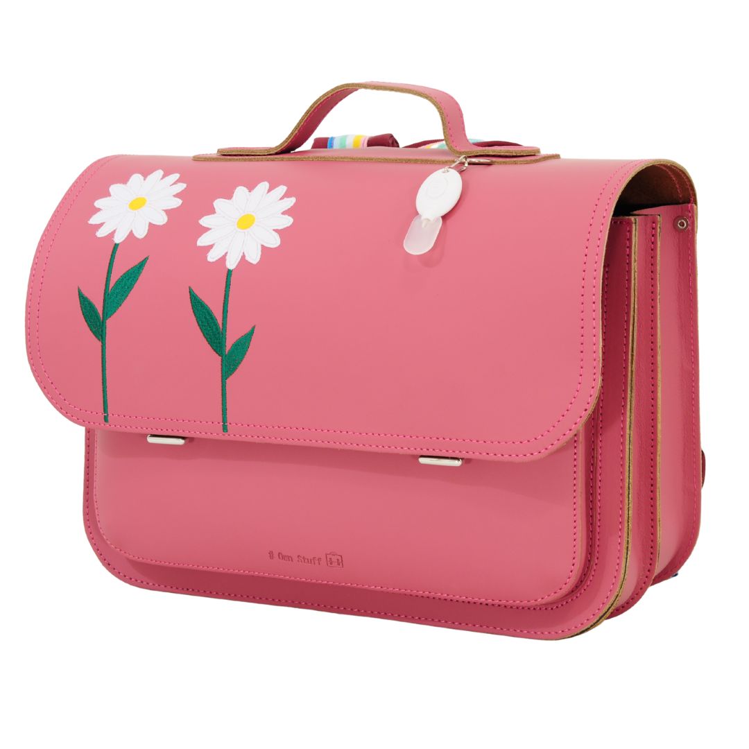 roze boekentas met bloem own stuff