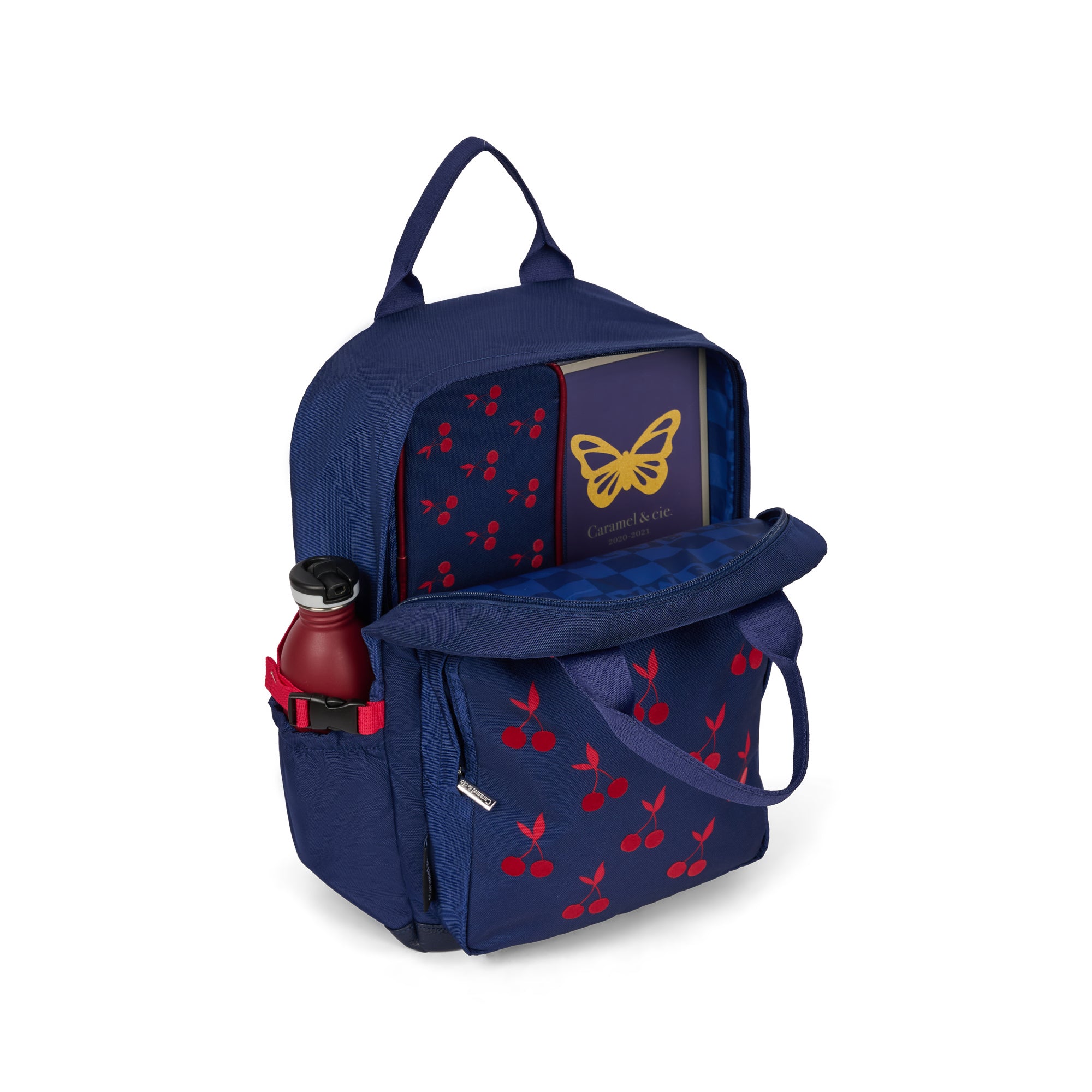 Rugzak eerste leerjaar blauw met kersen
