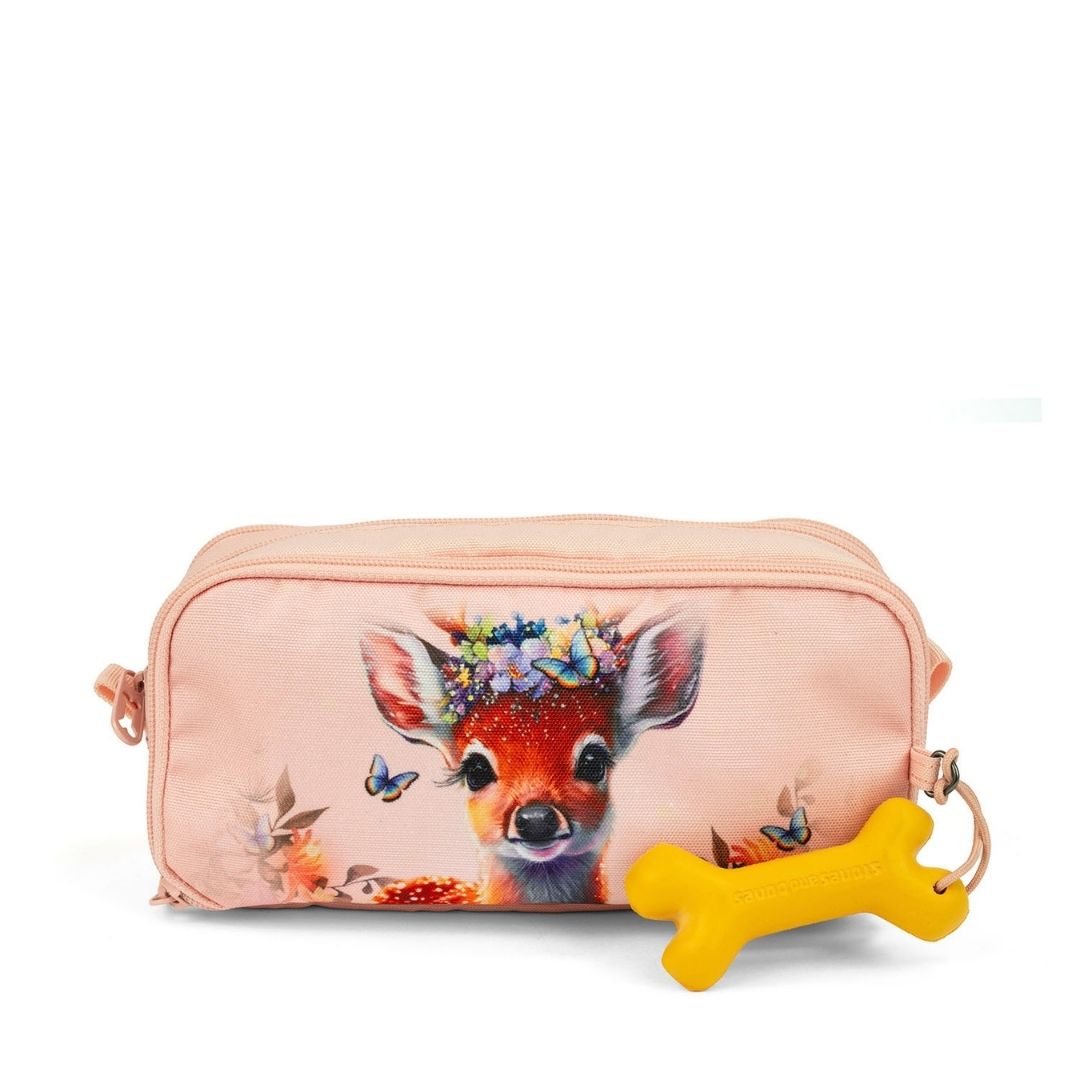 roze pennenzak met hert stones and bones