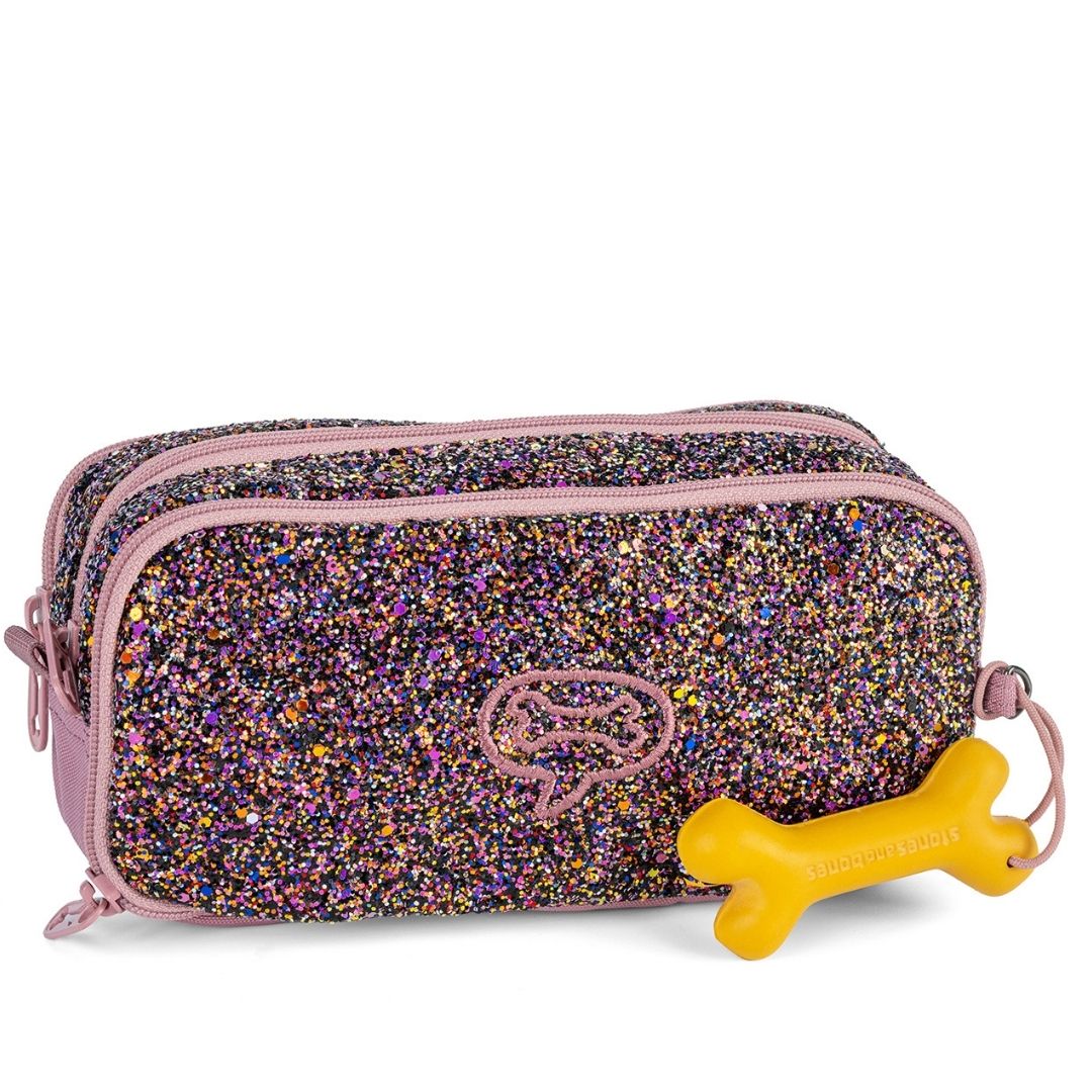 pennenzak met glitter stones and bones