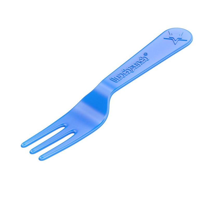 blauwe plastic vork
