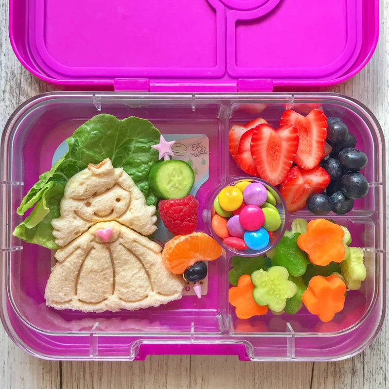 roze yumbox lunchbox met uitgesneden boterham prinses